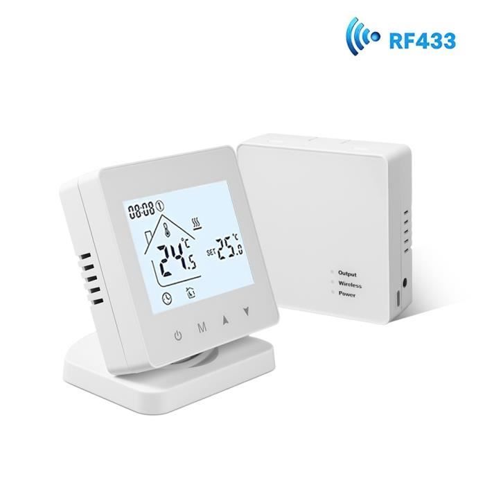 Kit thermostat sans fil RF WIFI, thermostat Wifi à batterie, compatible  avec Alexa Google, pour chaudière à gaz : : Bricolage