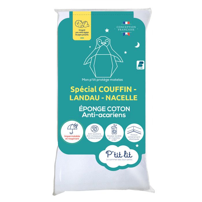 Ptit Lit - Protège Matelas Bébé Couffin - Landeau - Nacelle Alèse Anti Acariens et Imperméable - Bouclette 100% coton Ptit Lit - Protège Matelas Bébé Couffin - Landeau - Nacelle Alèse Anti Acariens et Imperméable - Bouclette 100% coton