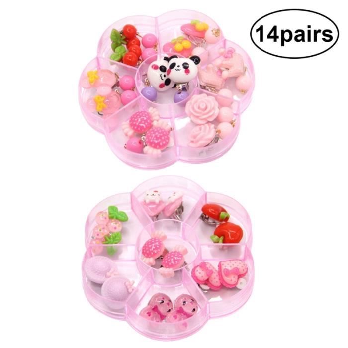 Boucles D'Oreilles Clip Enfants Hifot - 12 Paires Princesse - Jeu De Rôle Et Cadeau Fille