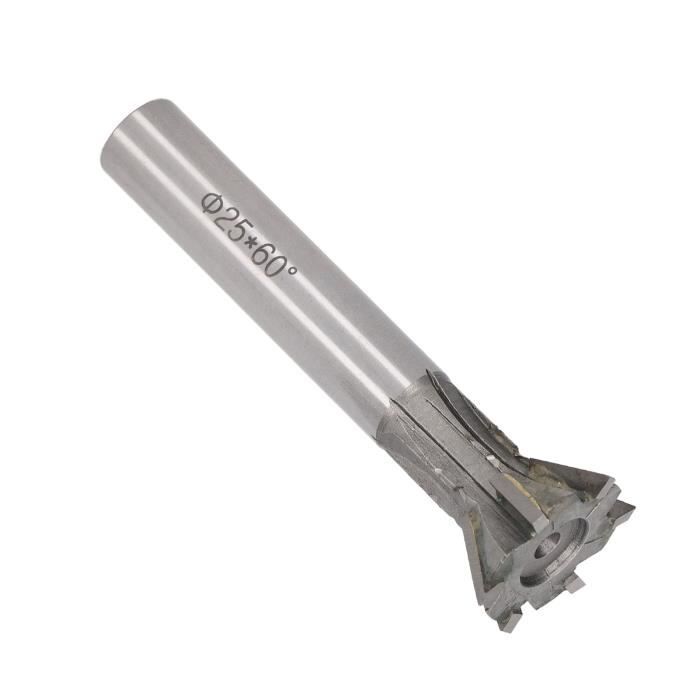 AIM - Fraise De Fraise Carbure Cémenté Diamètre 25 Mm 6 Flûtes Queue D'aronde Tige Droite Pour