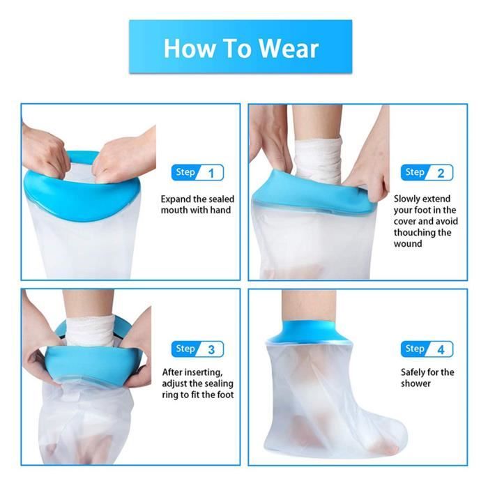 LEX Couvre-pied imperméable Protecteur de plaie de cheville élastique ...