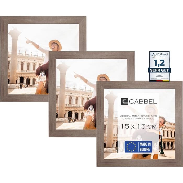 3 Cadres Photo A4 En Bois De Chêne DMJJSD - Avec Verre Plexi - Pour Table Ou Mur - 23x32cm - Orientation Portrait/Paysage