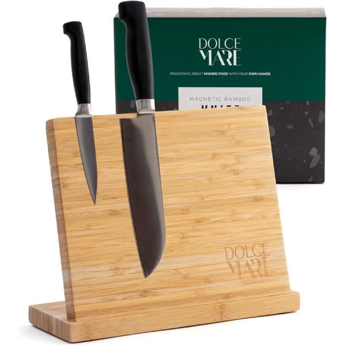 Porte-couteaux Magnétique Acacia FULLHI - 40.3x21.5cm à Fixation Murale