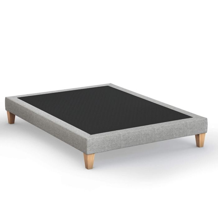Sommier déco tapissier gris céleste - SOMEO 160x190 - Gris souris - Garantie 5 ans - Someo
