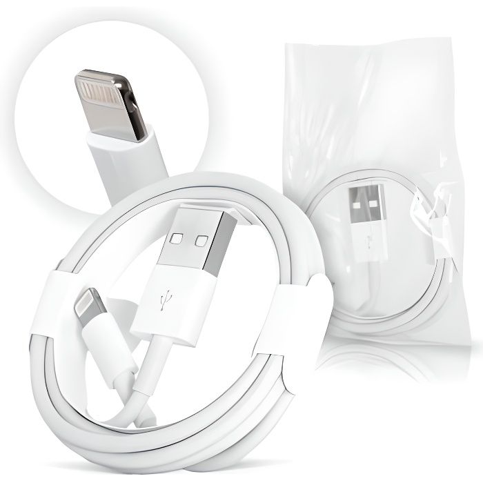 Cabling - CABLING® Câble Pour iPhone 2M - Câble Lightning vers USB - Câble  Données pour Chargeur iPhone 8 X 8 Plus 7 Plus 6 Plus 6s Plus 5s 5c iPad 4,  5, Air, Mini 1 2 3 - Câble Lightning - Rue du Commerce