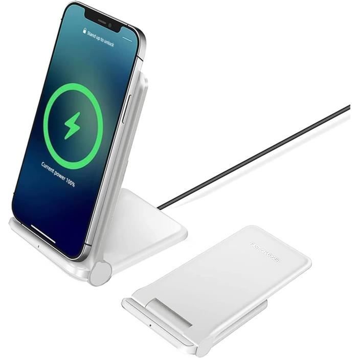 Chargeur Sans Fil Rapide 15W Pliable - Support Induction Double Bobine Pour IPhone Et Appareils Compatibles