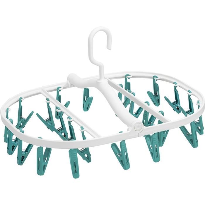 Pivotant coupe-vent accroche-chaussettes, Cintre à chaussettes pour corde à linge, Séchoir à chaussettes en acier inoxydable Crochet tournant, 24 clip | Leroy Merlin