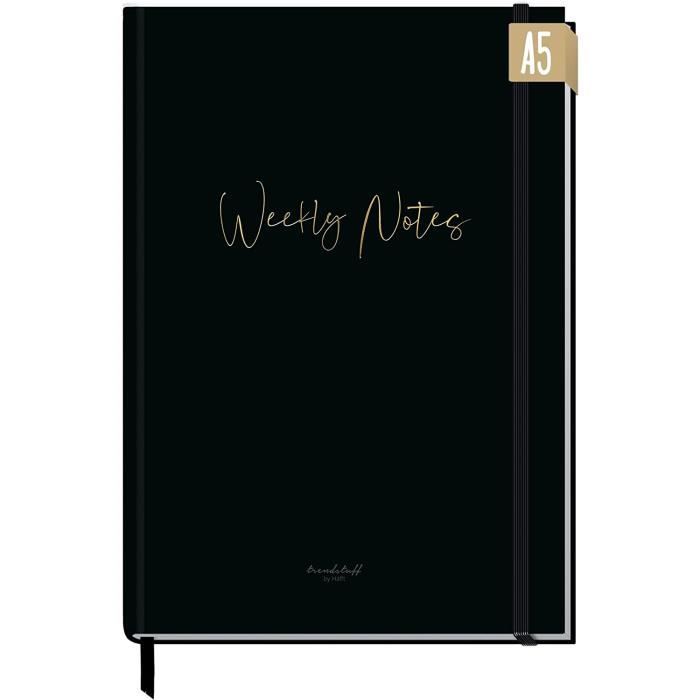 Häfft Trendstuff Carnet de notes, A5, ligné, émeraude et doré, de 124 pages, 62 feuilles, idéal