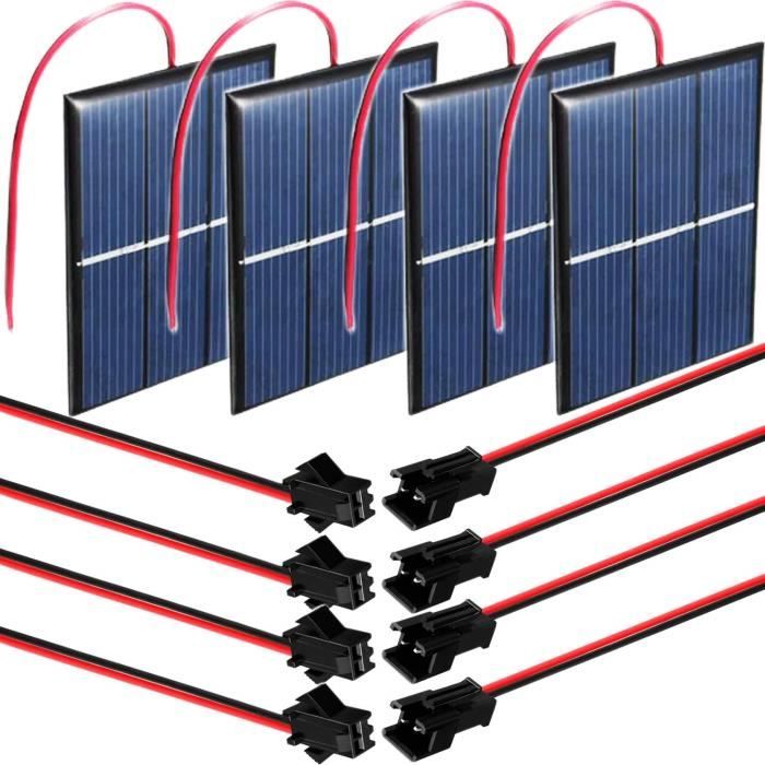 6 Mini Panneaux Solaires Polycristallins 62x36 Mm - 3V 0,27W 90mA - Pour Projets DIY, Scientifiques, Jouets Solaires
