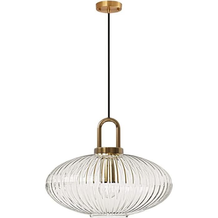 Phansthy Lampe Suspendue Industrielle 3 Lampes - Abat-jour Verre, Style Rétro Pour Cuisine Salon