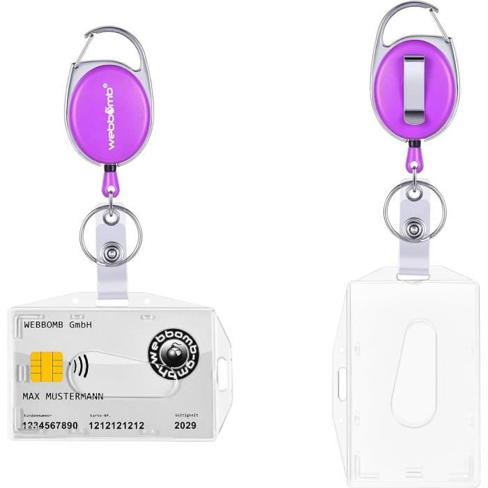 Robusto Portacarte In Plastica Per Carte Di Credito E Carte D'identità Con Portachiavi Con Moschettone E Clip Per Cintura In Metallo Con Jojo - Foto 3