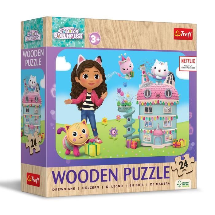 Puzzle en bois - TREFL - Gabby's Dollhouse - 24 pièces - Bords arrondis ...