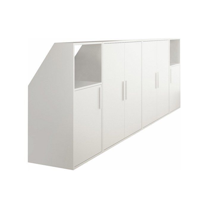 Meuble sous pente 6 portes et 2 niches - Blanc - ADEZIO Meuble sous pente 6 portes et 2 niches - Blanc - ADEZIO