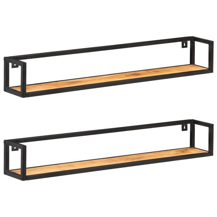 vidaXL Étagères murales 2 pcs 120 cm Bois dacacia massif 320675