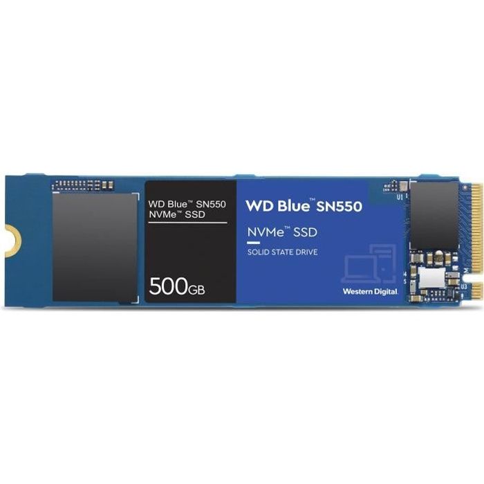 Vente Disque SSD WD Blue™ - Disque SSD Interne - SN550 - 500Go - M.2 NVMe (WDS500G2B0C) pas cher
