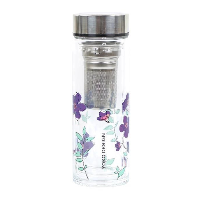 YOKO DESIGN Théière isotherme en verre double paroi - Violet - 350 ml