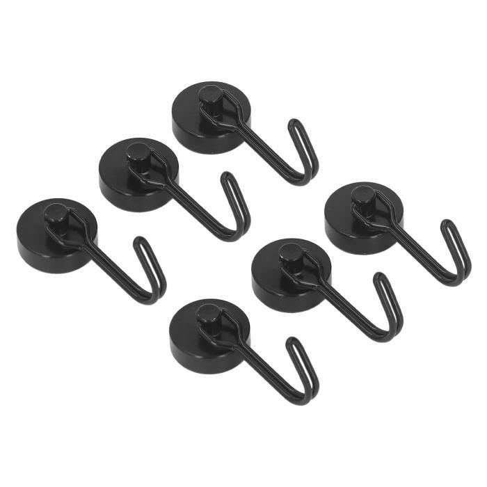 Neosmuk Lot De 4 Crochets Magnétiques Noirs Haute Performance