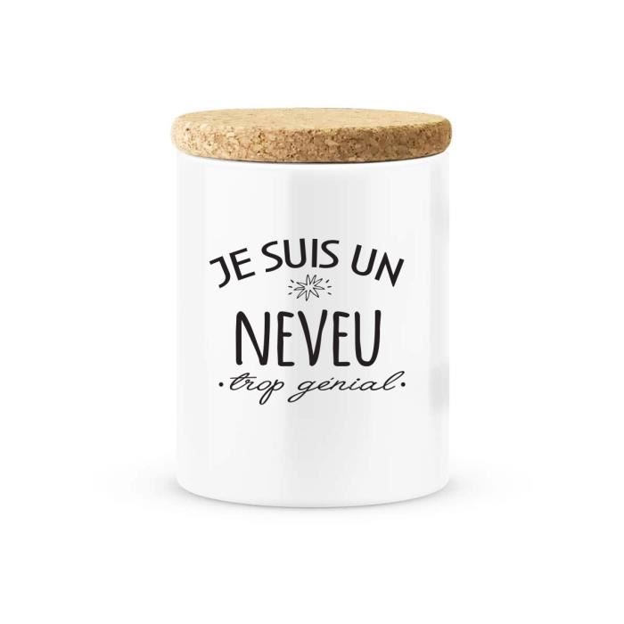 Pot Ceramique Avec Couvercle En Liege Citation Imprime Je Suis Un Neveu Trop Genial Ref 2657 Cdiscount Beaux Arts Et Loisirs Creatifs