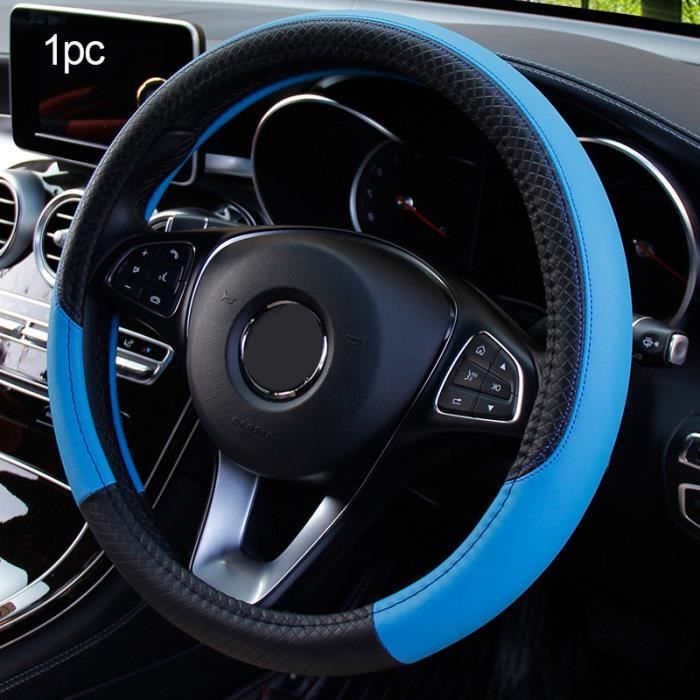 Couvre-volant Voiture Pour Sprinter 906 A-Class W169 - Cuir Respirant Antidérapant, Diamètre 38 Cm, Couleur Rouge Rond