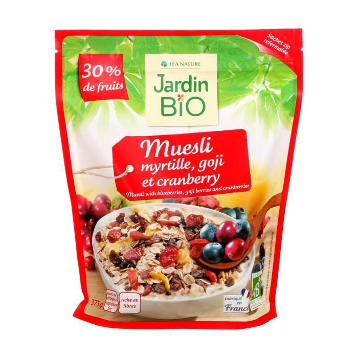🌺🌿Muesli graines gourmandes sans sucre – 375g – Jardin Bio