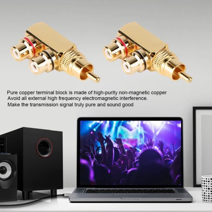 2 Adaptateurs RCA Femelle-femelle En Métal - Pour Prolonger Câbles Audio/vidéo (connecteur Argenté)