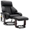 Fauteuil de massage - Relaxant chaise Fauteuil relax - TV Noir Similicuir-1