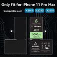 Batterie pour iPhone 11 Pro Max, 5000mAh Batterie au Lithium-ION Haute Capacité aveX Outils de Réparation-1
