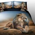 200*230cm 3D Lion Ensembles De Literie Impression 4 pcs Housse de couette/Drap De Lit/Taie D'oreiller Linge de Maison -1