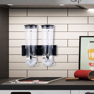 Distributeur de céréales 5 grilles, 10 l, pour le stockage de la cuisine, avec verre doseur, pour riz, aliments pour animaux, haricots