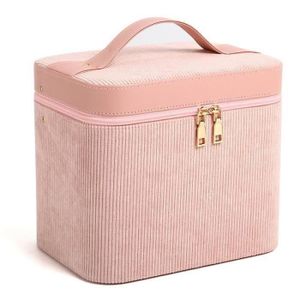 Trousse De Toilette Voyage Cotepi 32x23x11cm - 4 Compartiments - Crochet Métal - Rose - Imperméable