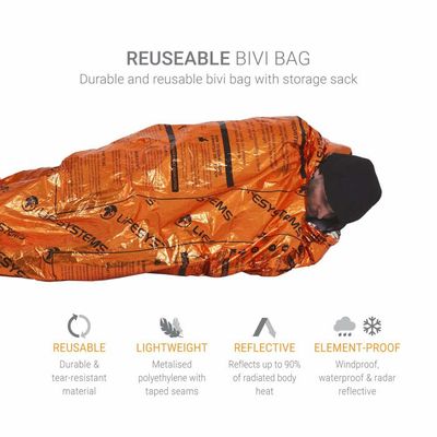 Kit De Survie MEKKAPRO Sac De Couchage De Survie Avec Sifflet - Couverture Thermique D' Urgence En Mylar Légère Et Imperméable Pour Camping Bivouac Et Randonnée Isolation Contre Le Froid Intense