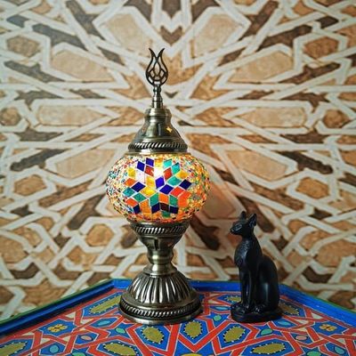Lampe De Table Mosaïque ArteRame & Ferro – Moderne, 22,5x22,5x31,5 Cm, Douille E27