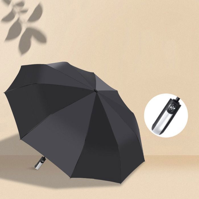 Parapluie Inversé Automatique Résistant Au Vent - Ouverture/fermeture 1 Bouton, Protection UV 50+, Noir - 5