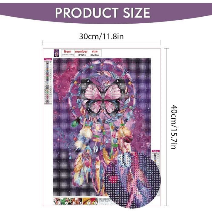 Peinture Diamant Papillon Pour Enfants – Kit DIY 5D Avec Cadre Bois, 25 Diamants – Cadeau Créatif Filles 6-11 Ans