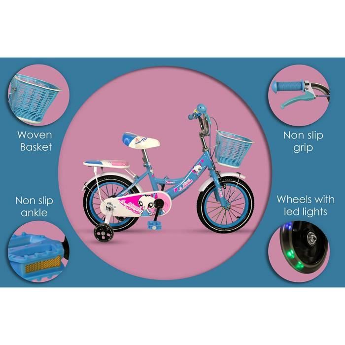 Velo Enfant 4 Ans - vélo Fille 14 Pouces a Roulette pour 3 a 5 Ans - Petite  Princesse en Blanc - Cdiscount Sport