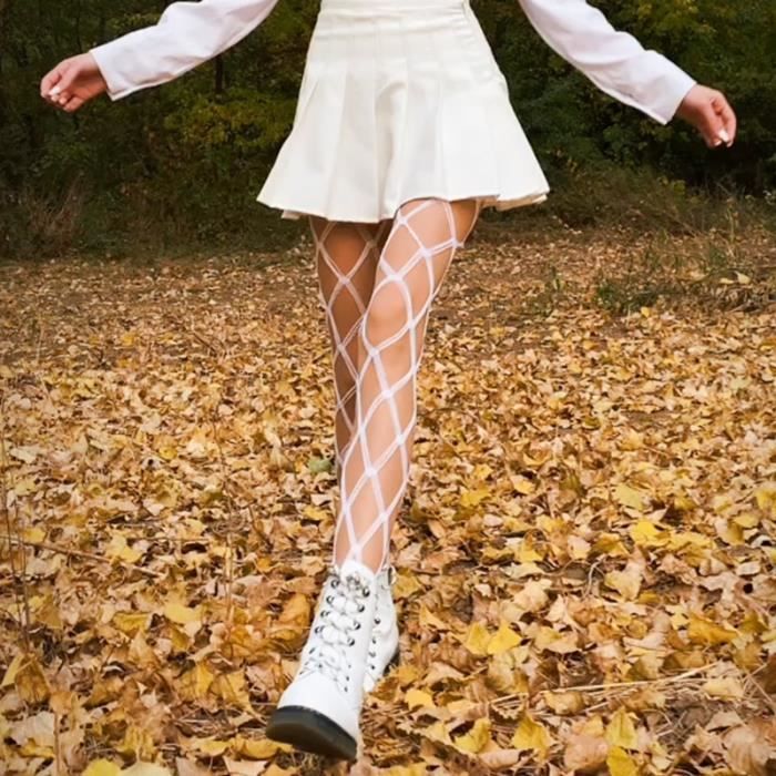 Collant Bas resille longs et Sexy pour femmes collants en filet de poisson Lingerie en Nylon peau cuisses hautes B D60747504 Blanc Cdiscount Chaussures