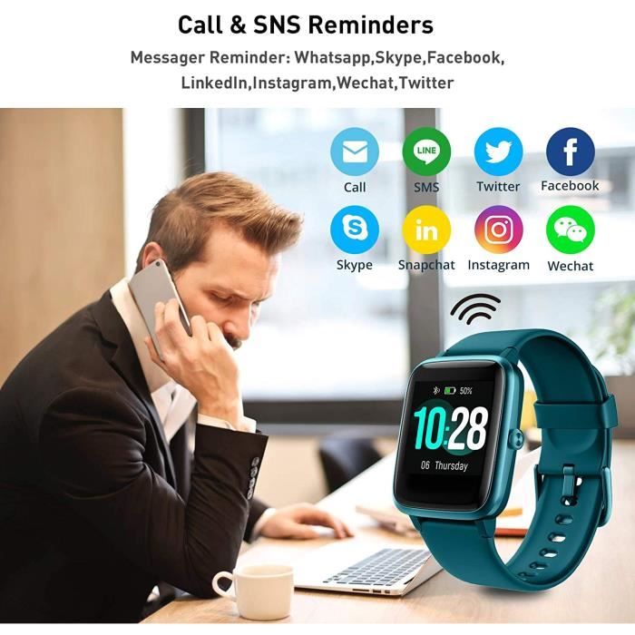 Montre Connectée Homme Femme,Smartwatch Compatible Samsung Huawei Xiaomi  Android iOS Podometre Montre Sport Cardiofrequencemetre Etanche IP68 GPS