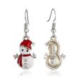 5 paires de boucles d'oreilles de Noël bonhomme de neige oreille goutte d'oreille décor pour fête costumée  MONTRE BRACELET-2