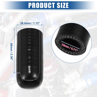 Tuyau Refroidissement Silicone Voiture - Noir - 35 Mm X 300 Mm - Résiste à -60°C / +300°C - 4