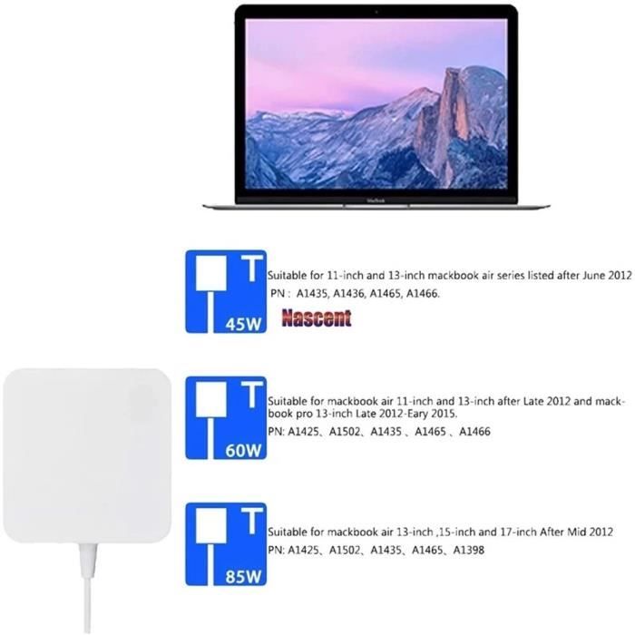 Chargeur 60w compatible pour Apple Macbook A1718 Macbook 12 - A1534 - Mid  2017 Connecteur USB-C Type-C - Cdiscount Informatique