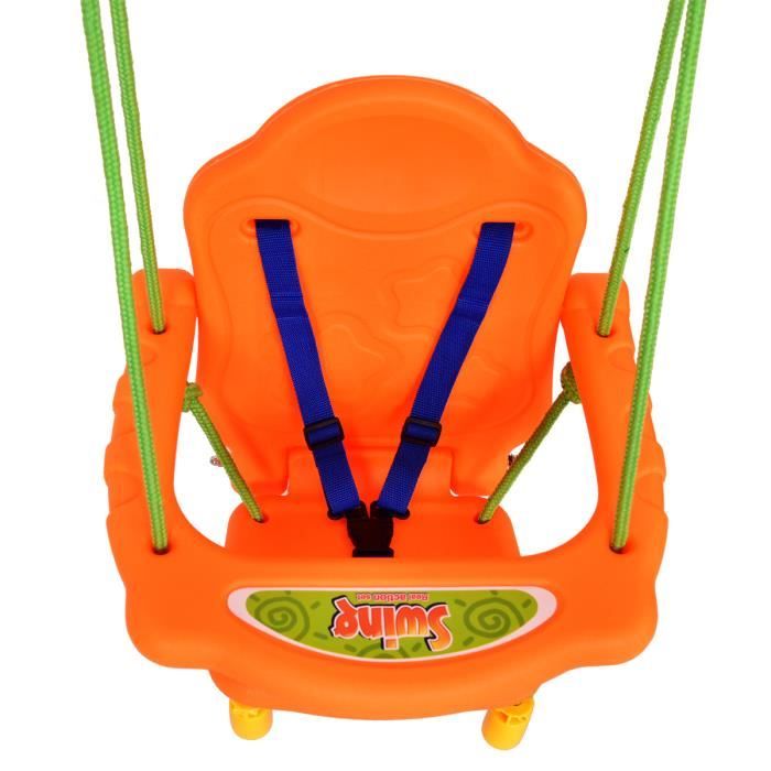 Giantex 3 en1 balançoire pour enfants avec portique et siège avec  dossier,accoudoir et ceinture sécurité pour garçon / filles 1-3 ans charge  max. :25 kg - Conforama