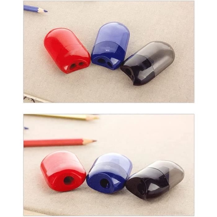 Taille-crayon Manuel Double Trou En Forme De Mini Hérisson – Plastique Réutilisable, Couleur Aléatoire – Pour Enfants Et étudiants