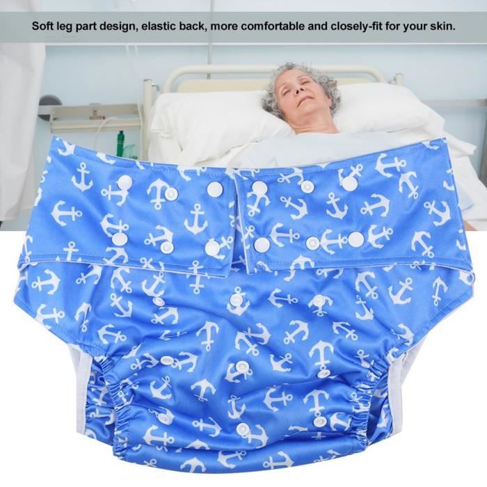Couches De Bain Réutilisables AQX Pour Adultes - Anti-Fuites, Lavables - Taille XS Bleu