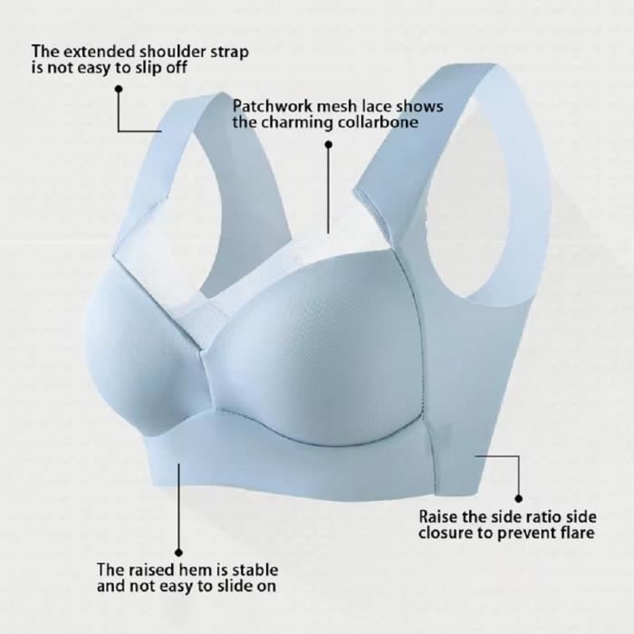 Soutien-gorge Push Up Sans Armatures, Croisé Devant - Taille M (30A-34B), Beige, Neuf