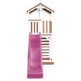 AXI Beach Tower Aire de Jeux avec Toboggan en violet & Bac à Sable | Grande Maison enfant extérieur en marron & blanc-3