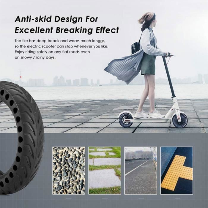 Pneu Plein 8,5 Pouces TINA.WIN Pour Xiaomi M365/Pro 2/1s/3 Et Scooters 8,5″ – Anti-crevaison, Antidérapant, Résistant à L'éclatement