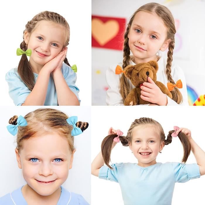 18 Pièces Barrettes Fille Bébé Noeud Pinces à Cheveux Corde de cheveux  Mignon Enfant Accessoires Cheveux Cadeau d'Anniversaire Noël