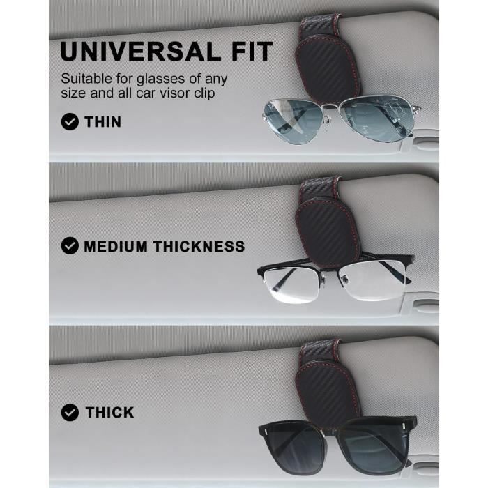 Support de lunettes pour pare-soleil de voiture, 2 pièces support de  lunettes de voiture adapté à tous les types de lentilles, clip - Cdiscount