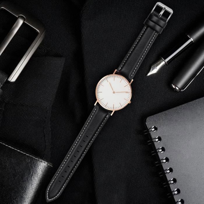 Bracelet Remplacement Montre Homme Bracelet De Montre En Cuir Véritable Vintage - Largeurs 20/22/24 Mm, Boucle Ardillon, Compatible Fossil Et Autres Bracelet Montre 20mm 22mm 24mm