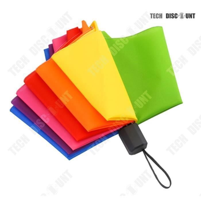 Parapluie Pliable Arc-en-ciel 80 Km/h – 12 Baleines Fibre De Verre, Automatique, 110 Cm D’envergure - 4